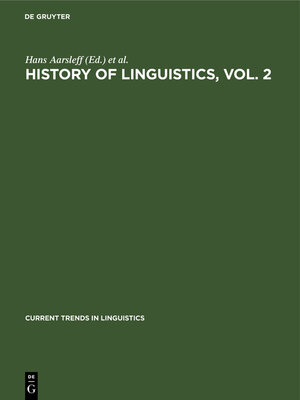 cover image of History of Linguistics, Volume 2